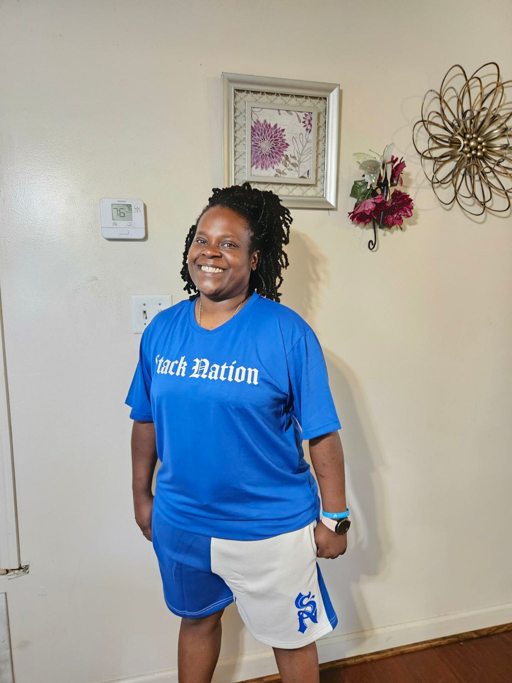 Stack Nation Blue & White Local Shorts & Tees Set