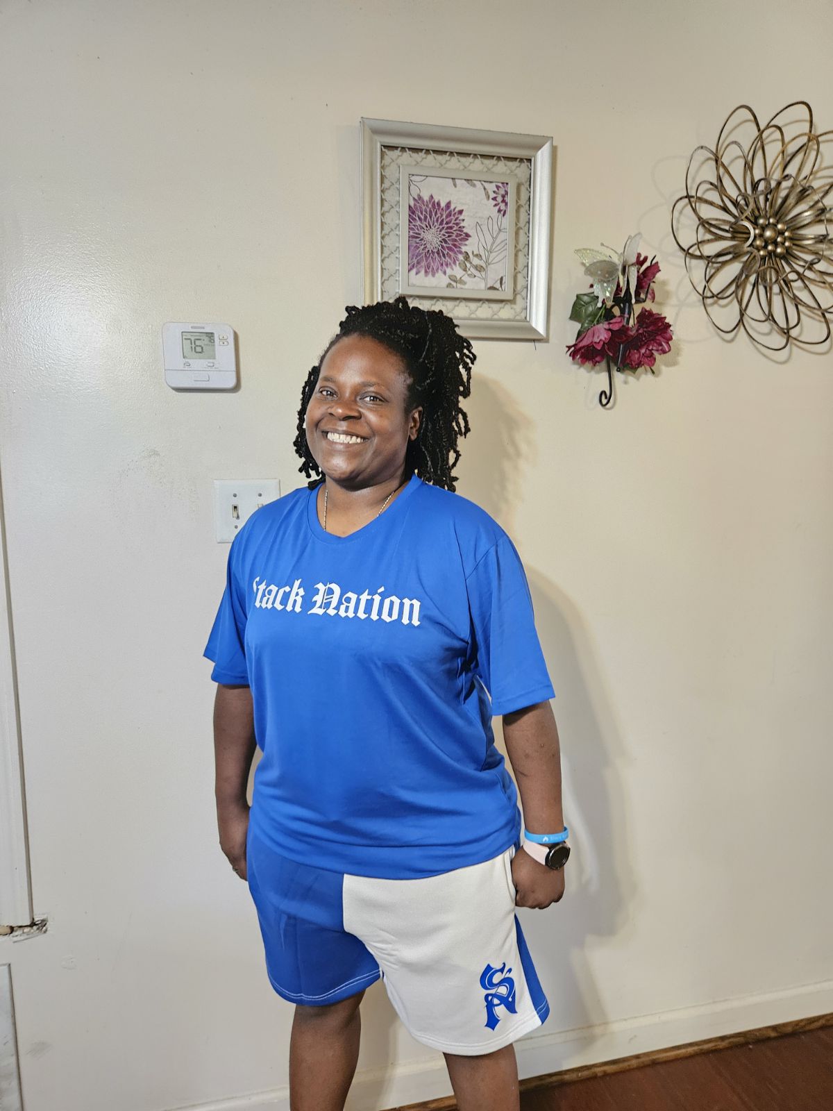 Stack Nation Blue & White Local Shorts & Tees Set