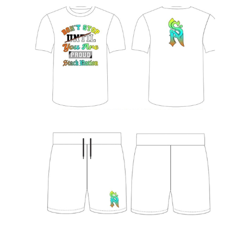 Don’t Stop Until You are Proud White Local Shorts & Tees Set