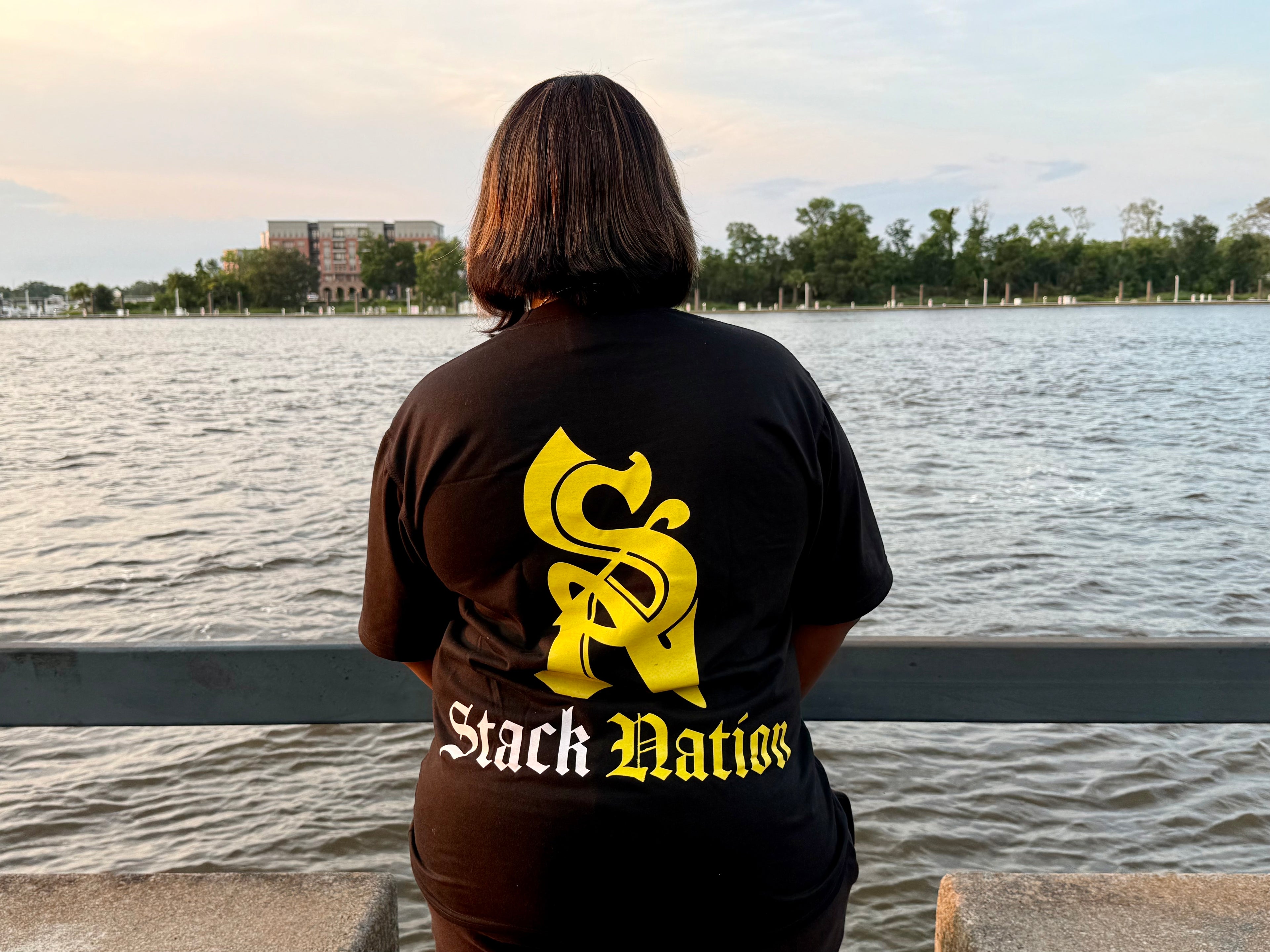Be Your Self Stack Nation Yellow & Black Local Shorts & Tees Set